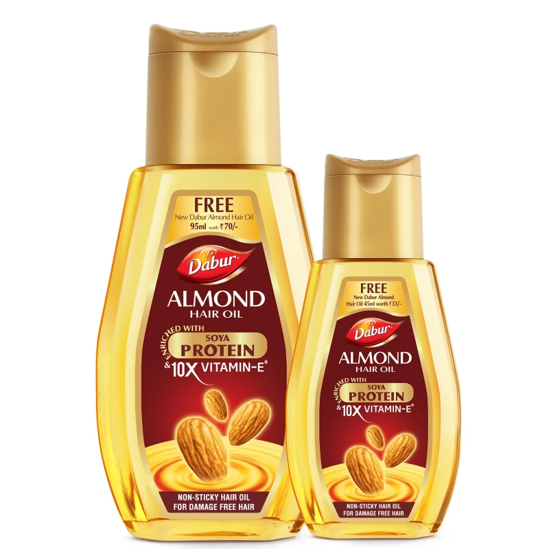 Dabur Almond Oil | Provides Hair Damage MRP .141/- (190ml+95ml free)